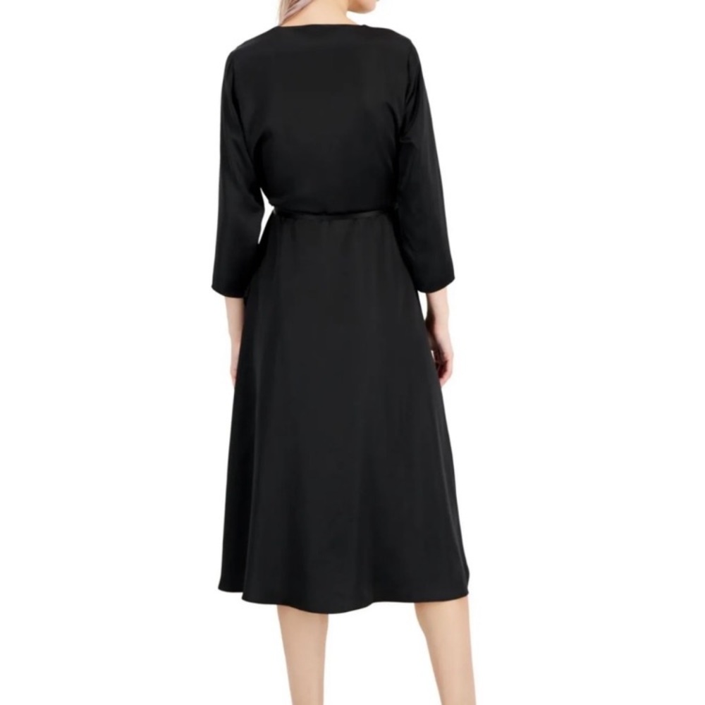 alfani Women's Elbow Sleeve Satin
Surplice Dress Black size 4 classic elegant - Picture 3 of 4